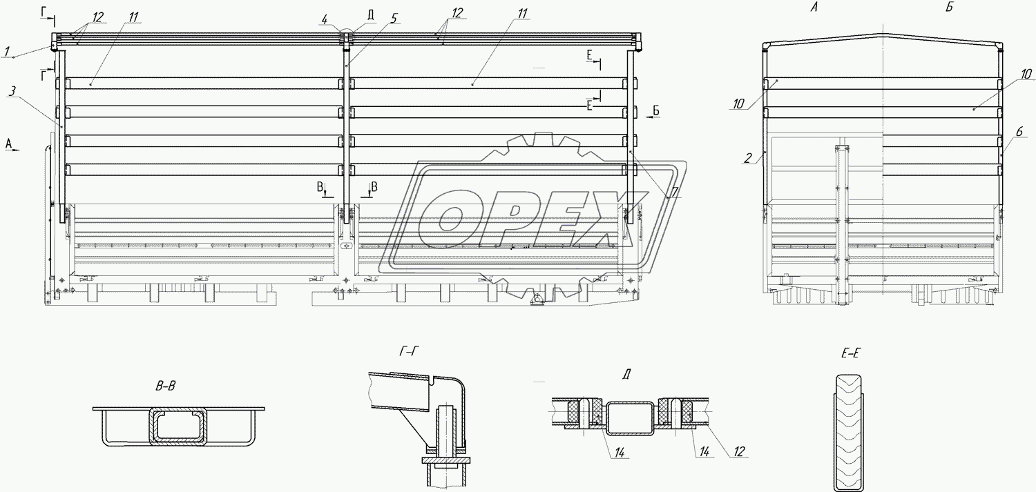 53215-8508008-70 Каркас тента